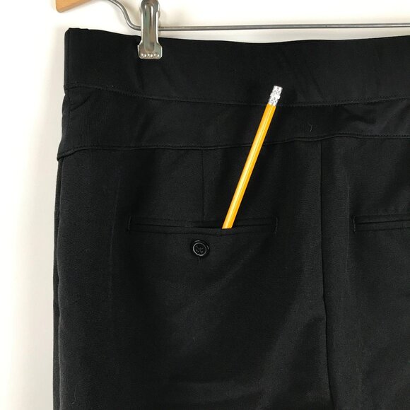 Duo Maternity S Black Slacks Stretch Back Button Pockets Workwear 31" Inseam - Picture 4 of 10